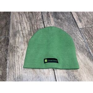 John Deere Beanie Green Winter Hat Ski Knit Cap Farm One Size Youth Boys